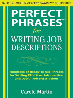 cover image of Perfect Phrases for Writing Job Descriptions